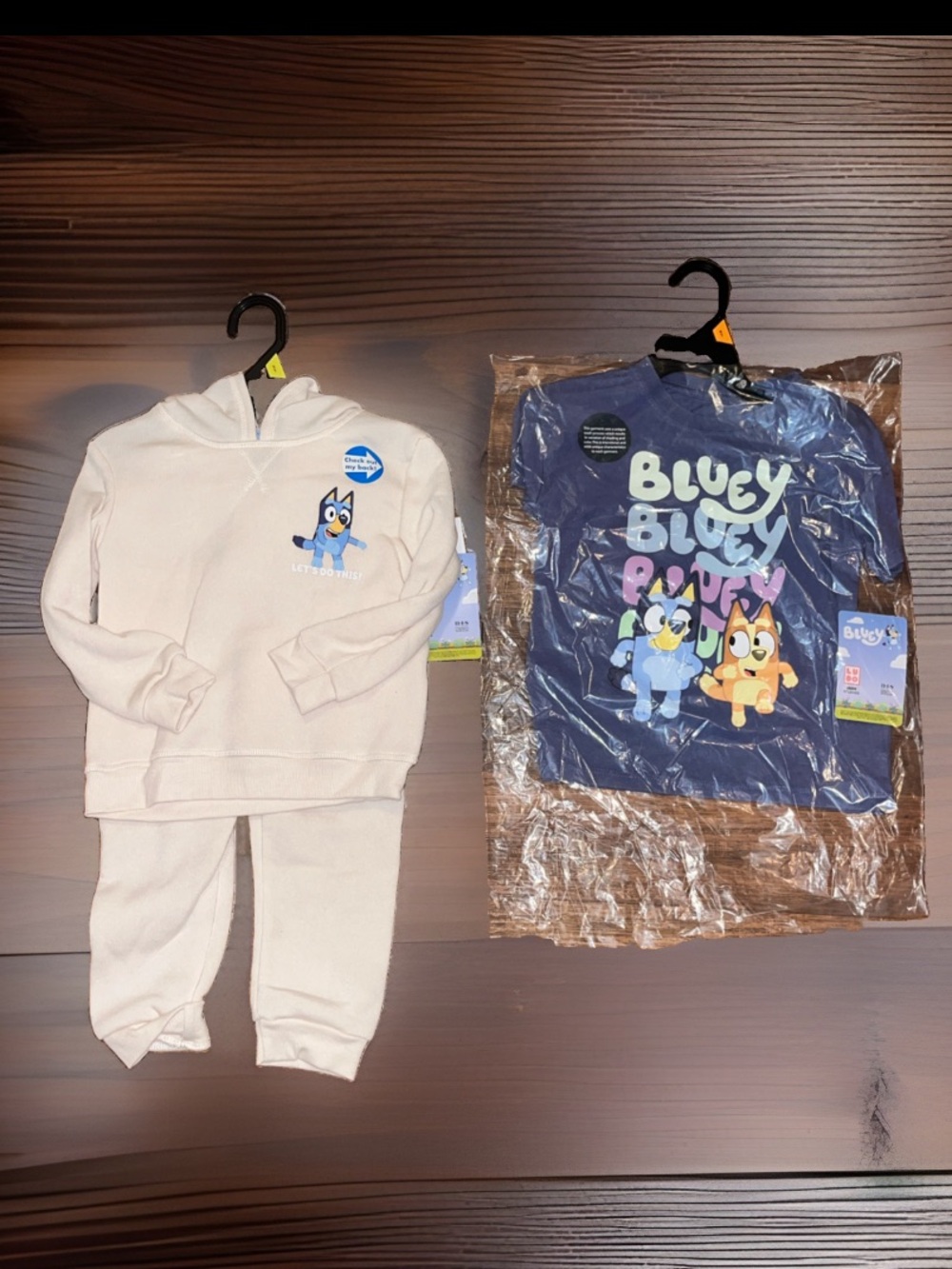 Bluey Kids Hoodie & Sweatpants Set - Cream & A Bluey T-Shirt